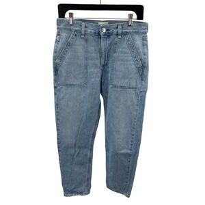 Citizens of Humanity Blue Patch Pocket Utility Tapered Denim Mom Jeans Womens 26